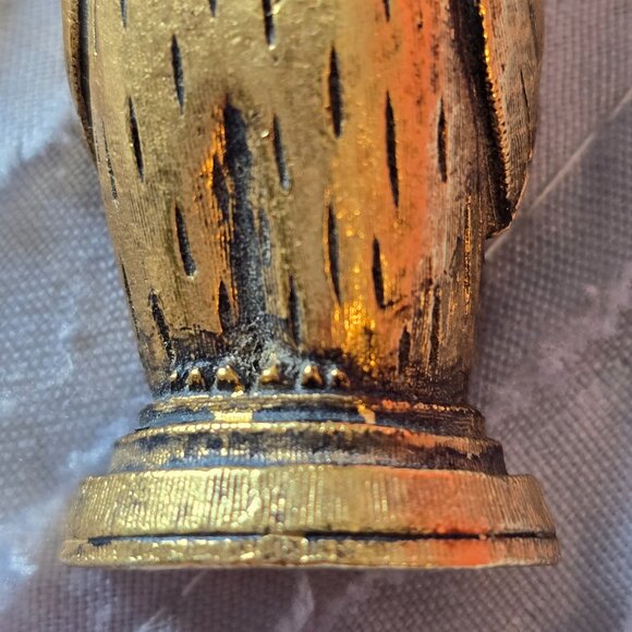 Vintage Florenza Owl Pin Gold-Tone Finish, Cabochon Eyes - Picture 5 of 15